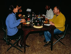 A camp dinner at El Karama.